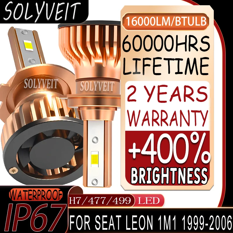 

Waterproof & Shockproof Clear Night Vision LED H7 477 Low Beam Lights For Seat Leon 1M1 1999 2000 2001 2002 2003 2004 2005 2006