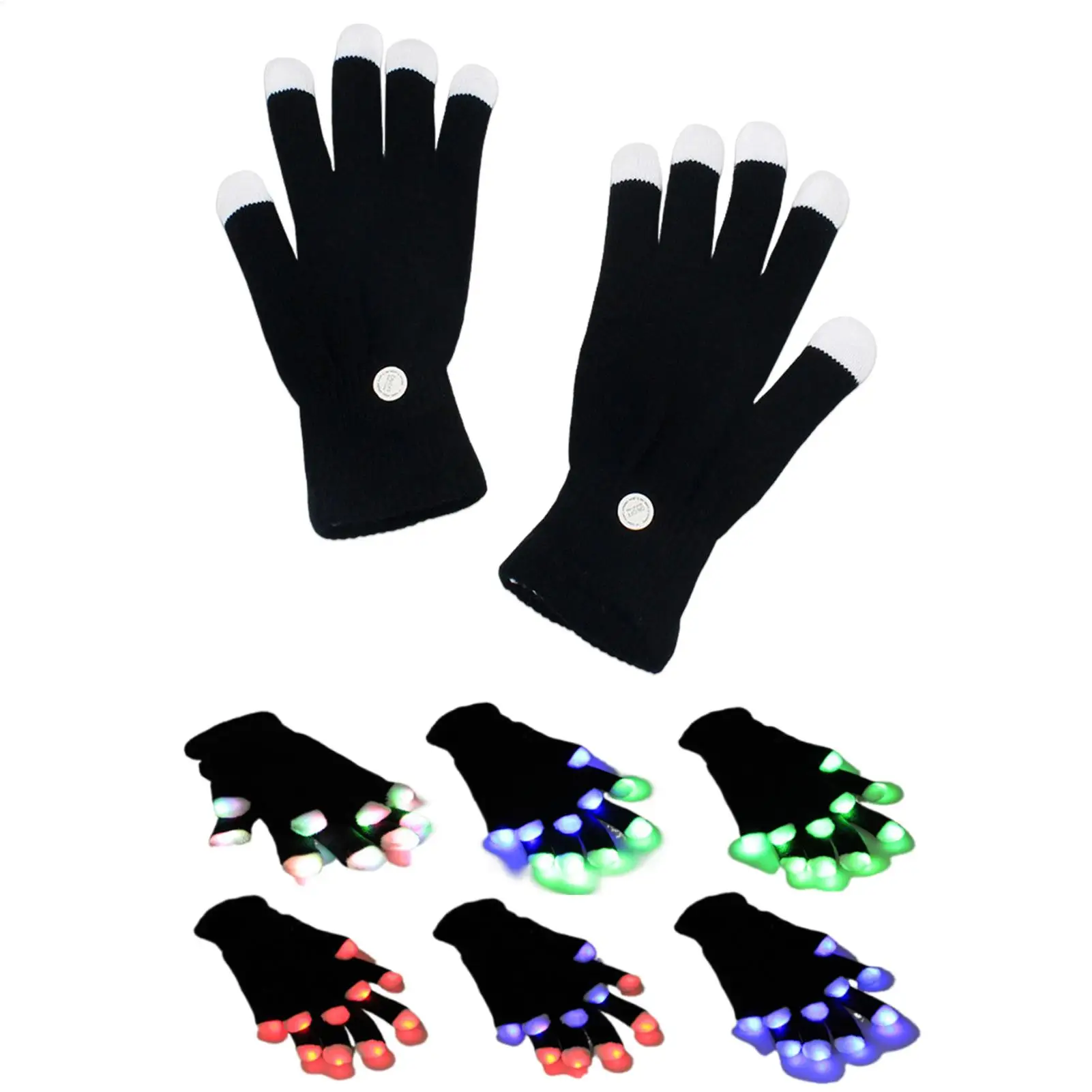 Leuchtende Handschuhe für Erwachsene, 7 Farben, verstellbare, coole Kostümhandschuhe, LED-Handschuhe für Jungen, für Auftritte, Weihnachten, Jungenstrumpf