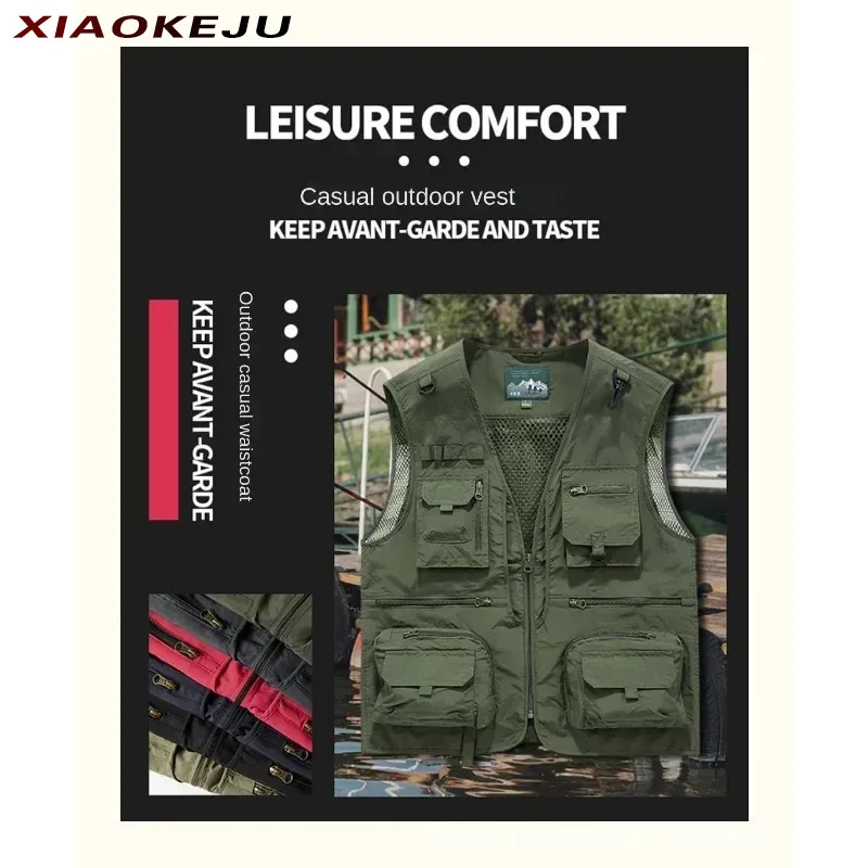 Waterproof Work Vest Men Large Size Men's Hunting Male Jackets Tactical Clothing Sleeveless Jacket Windbreaker Man