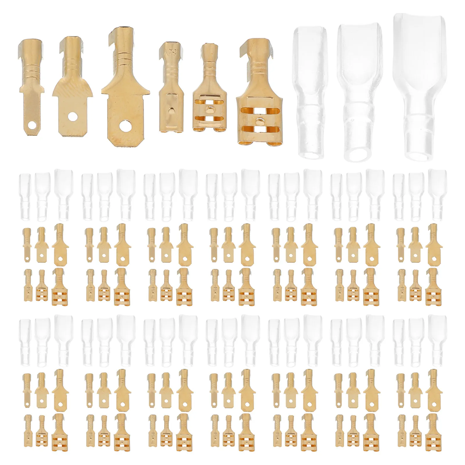 

900Pcs Plug Splice Terminal Blocks Gold Wire Crimp Kit Electrical Wiring Car Audio Speaker Insulating Sleeve Connector