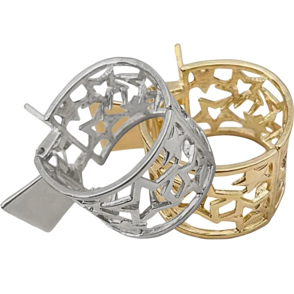 

2pcs Alloy Hair Clips for Women Girls Lightweight Travel Accessories Round Ponytail Buckles Hairpins Thick Fine Long Hair