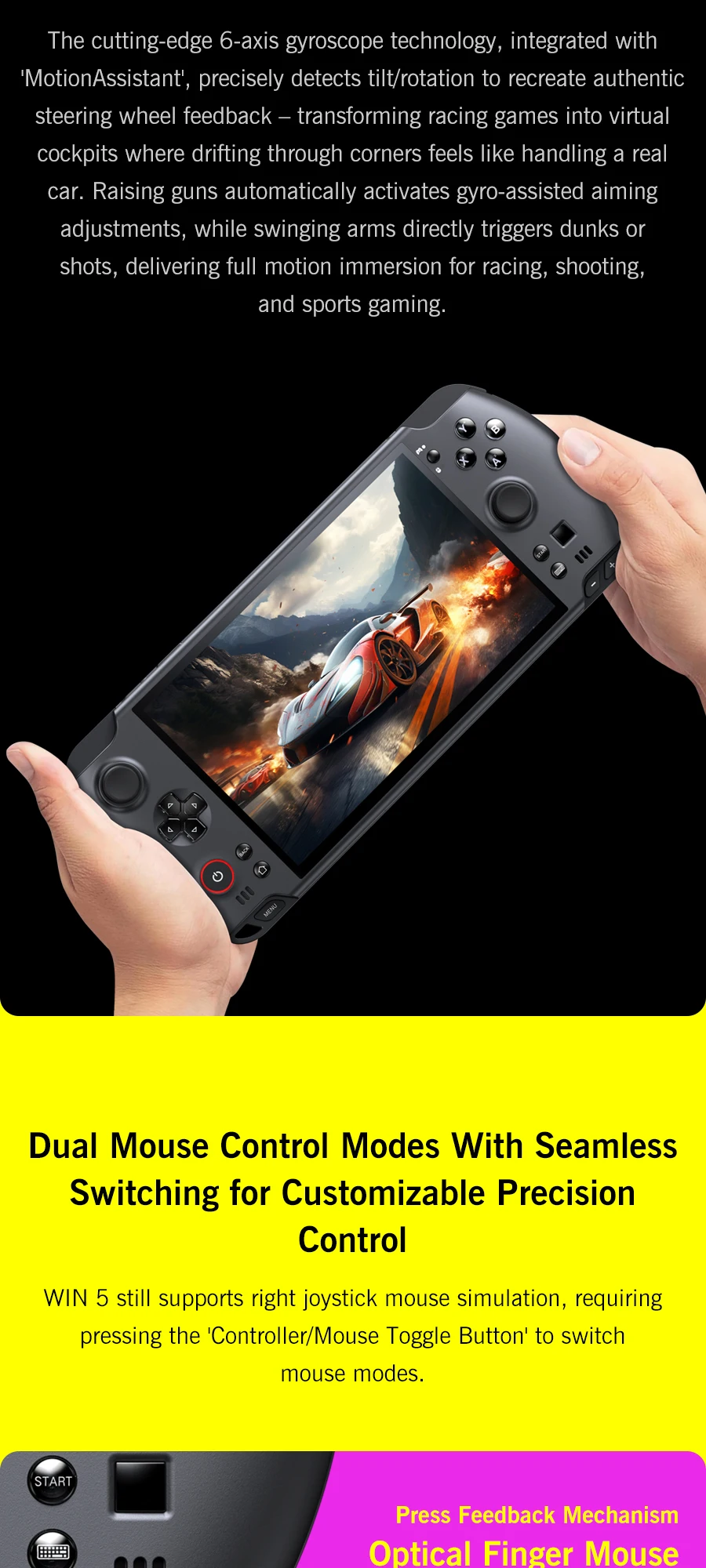 GPD Win5 AMD Ryzen AI Max 395/388 1080P LTPS Screen Handheld Gaming Console Windows11 RGB Ergonomic Handheld Game Player