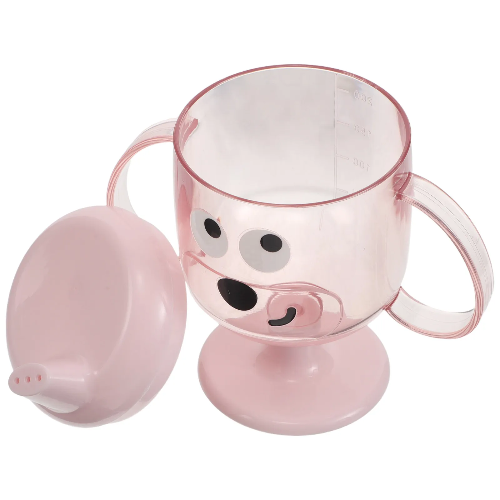 

Детская чашка для питья 215 мл, непроливаемая, пластиковая, для малышей, с устойчивым высоким основанием, двойными ручками, для молока, сока, воды, розовая