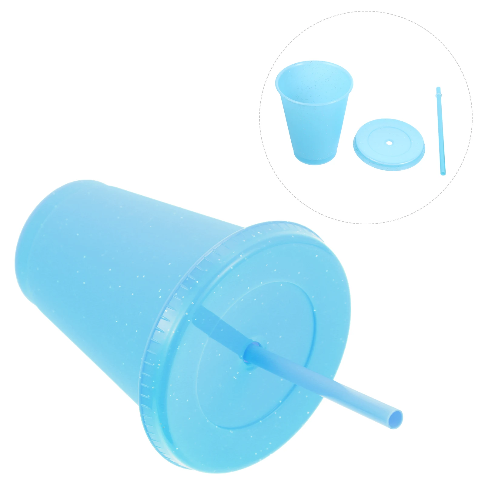 

1pc Straw Cup Leak Proof Dust Cover Drinking Bottle For Kids Plastic Water Cup Practical Storage Bottle Kitchen Bar Tool