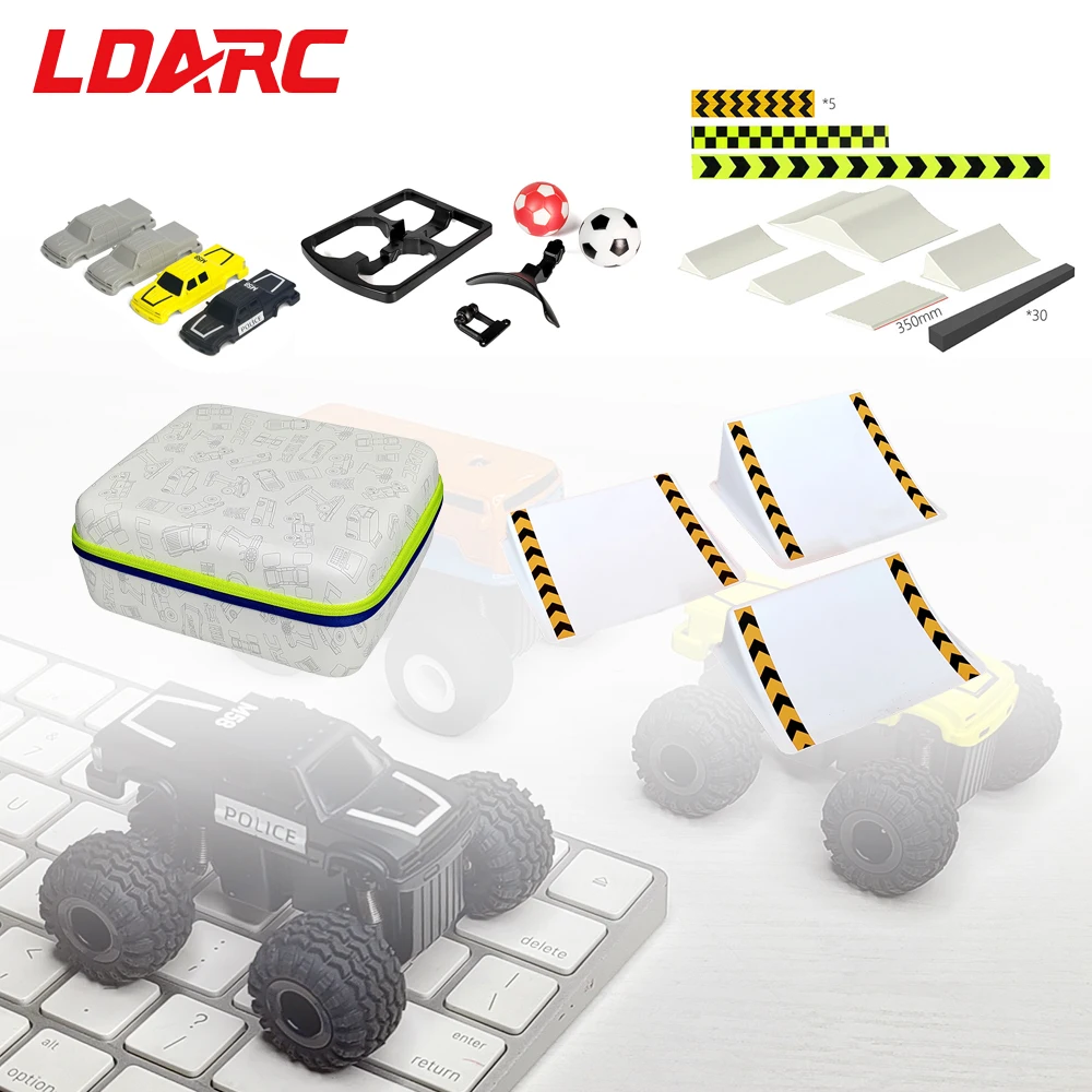 

LDARC Parts Body Shell Tires Handbag Ramp DIY Scene Combo for M58 1/58 RC MINI Model Car Modification Accessories