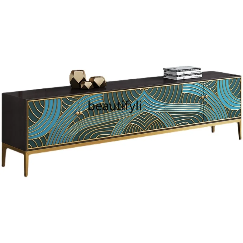 

American Light Luxury TV Cabinet Post-Modern Locker Combination Hong Kong-Style Floor Cabinet