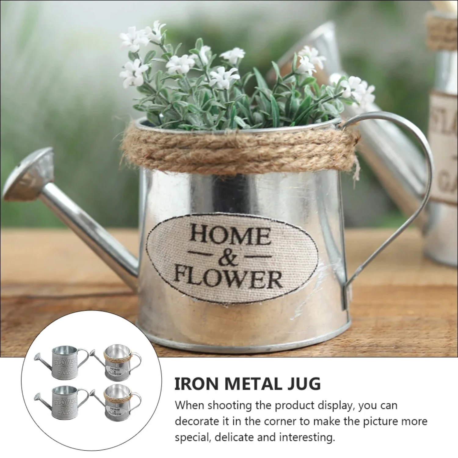 

4 шт. мини-чайник для воды, ведро для цветочного горшка, оловянная лейка, ваза для комнатных растений, орнамент, железо, уличный распылитель воды Regadera plantas