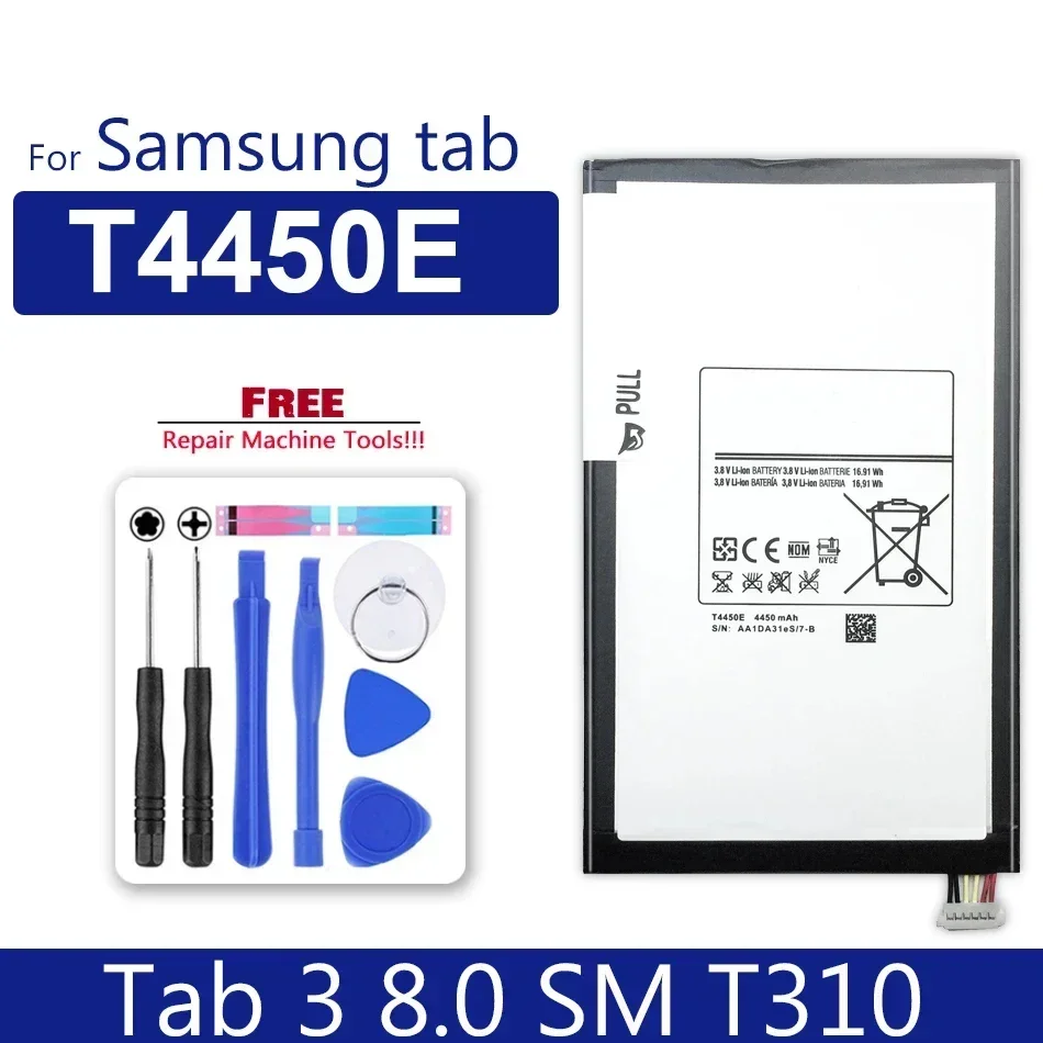 

Литий-полимерный аккумулятор для планшета Samsung GALAXY Tab 3 8,0 SM T310 T311, аккумулятор 4450 мАч T4450E