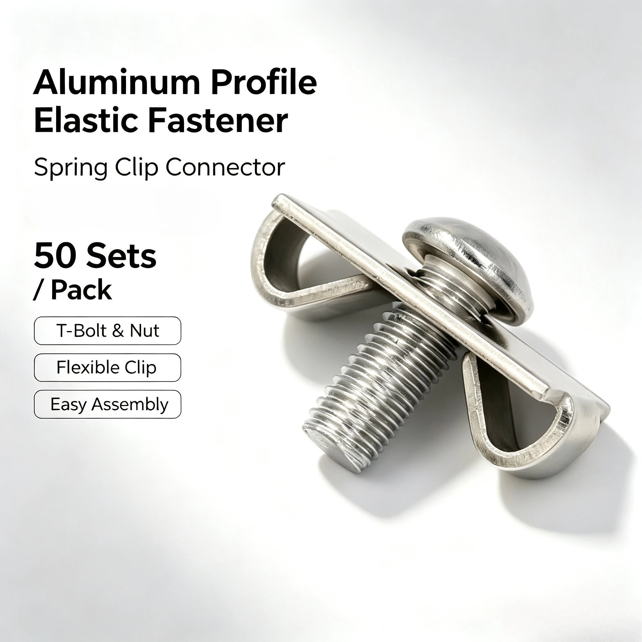50PCS M6 M8 M12 EU Aluminum profile Elastic Fastener 2020 3030 4040 4545 Butterfly Fastener Built-in Connector Frame Assembly