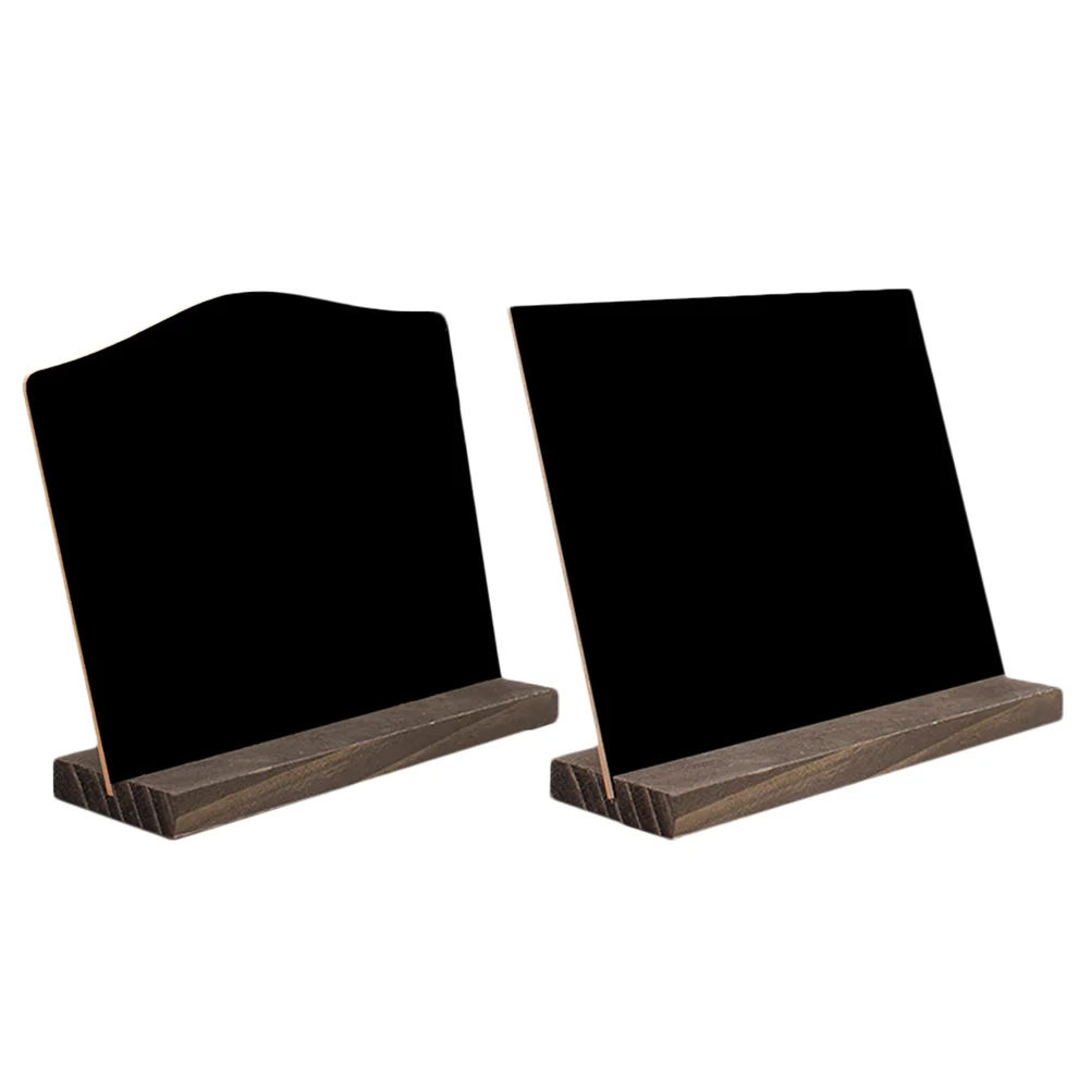 2 pçs mesa de jantar placa de mensagem quadro negro cartões de lugar mini sinais de madeira