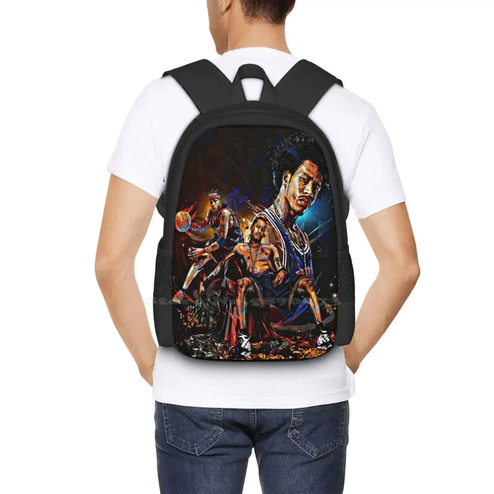 ألين ايفرسون رائجة البيع حقيبة مدرسية على ظهره حقائب الموضة بن سيمونز جويل إمبييد توبياس هاريس أندريه الطبل #6