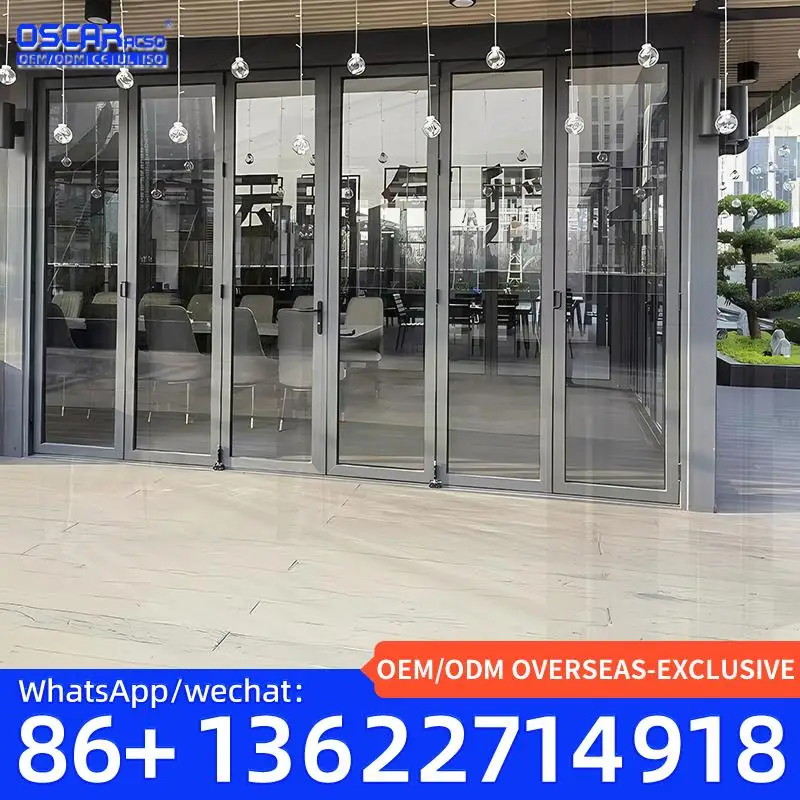 

Custom Set Premium Aluminium Glass Bi Fold Door Ideal Patio Folding Door for Backyard Balcony Terrace