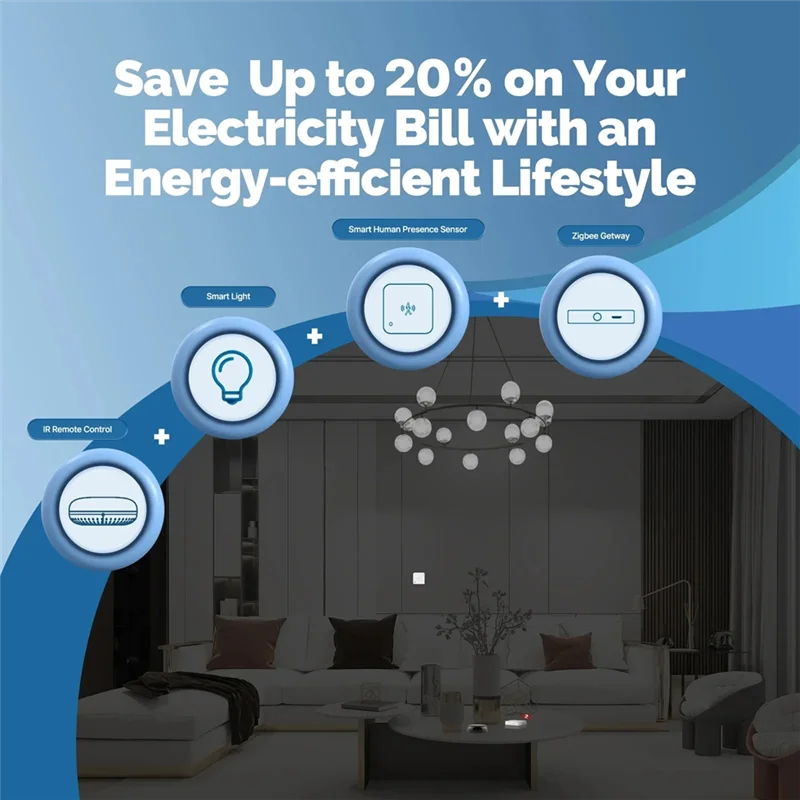 SUNRI-Wifi Sensor inteligente de presencia humana detección sin movimiento Sensor de luminancia de luz con cable, notificación de aplicación