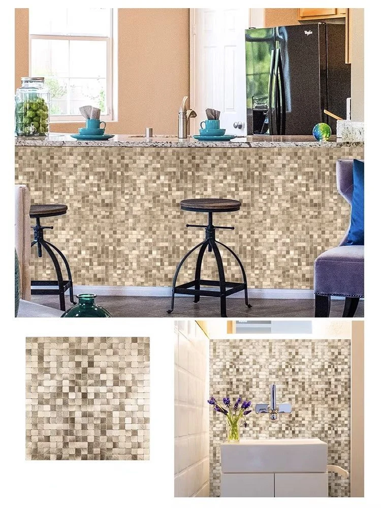 Self-Adhesive metal mosaic tile kitchen backsplash bathroom shower background decorative wall Aluminum Composite Panel tiles