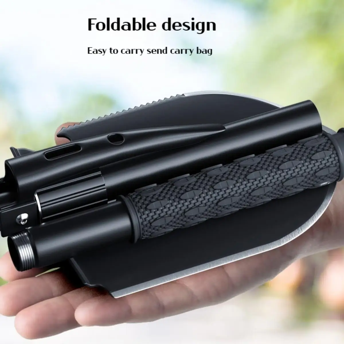 1pc Outdoor Small Foldable Camping Shovel, Multifunctional Hiking Entrenching Tool Portable Shovel