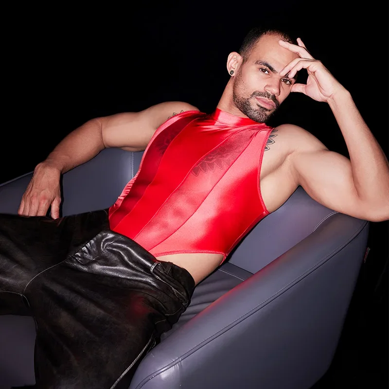 حار مثير الرجال داخلية شبكة المرقعة لامعة شفافة قصيرة الأكمام الذكور السروال القصير عالية قطع يوتار مثلي الجنس مفتوحة المنشعب حللا #6