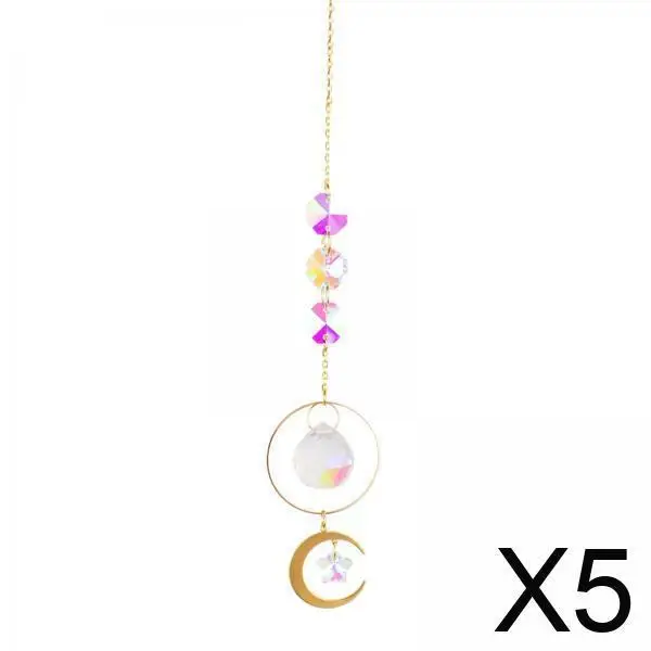 

5x Crystals Pendants Chandelier Suncatchers Prisms Hanging Ornament Crystal Pendants for Home, Office, Garden Decoration