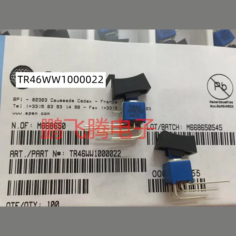 Original new 100% TR46WW1000022 bend feet 6pin seesaw switch 2gear TR46 TR46WW horizontal rocker toggle switch