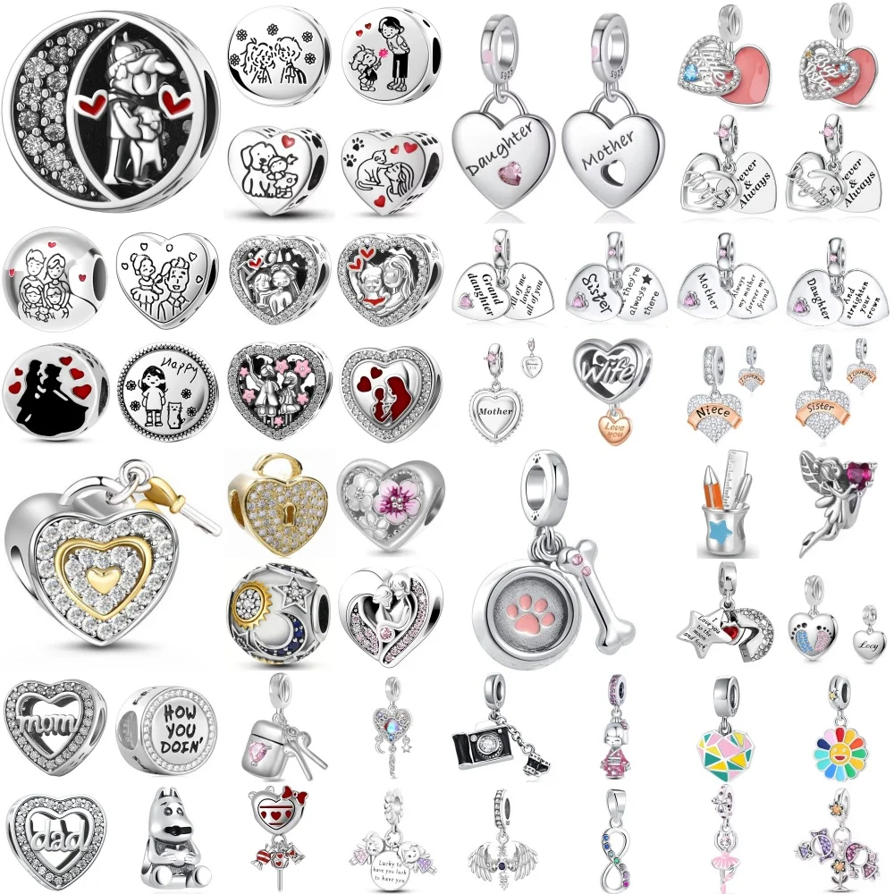 925 Silver,Nurse's Hat,Stethoscope,Teeth,Toothbrush Beads Pendant, Fit Original Bracelet, DIY Accessories,Exquisite Jewelry 