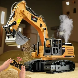 RC Excavator Dumper Car com controle remoto, Alloy Engineering Vehicle, Rawler Truck, Escavadeira Brinquedos para Meninos, Presentes de Natal para Crianças, 2.4G