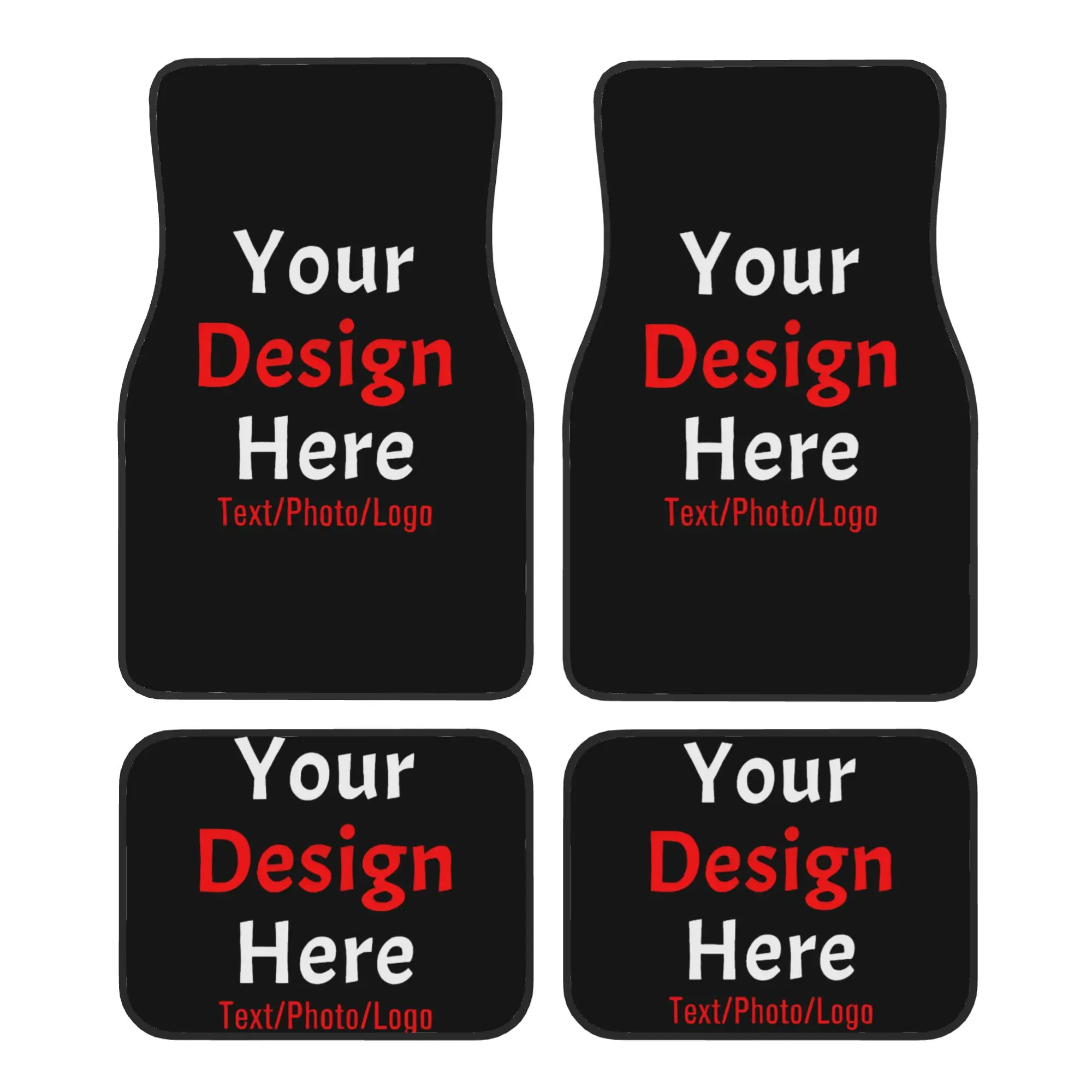 Car Floor Mats 4 Pcs Crystal Velvet Personalized Your Design Here Universal Front Rear Foot Mats Your Customized Image Name Text