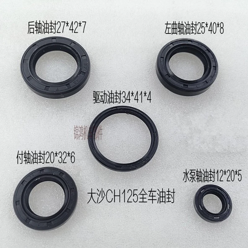 Motorcycle Oil Seals Kit for Honda Yamaha Suzuki Sundiro Qjmotor Jialing Lifan Dayun JH70 GY6125 WH100T C100 CB125T Engine Seals