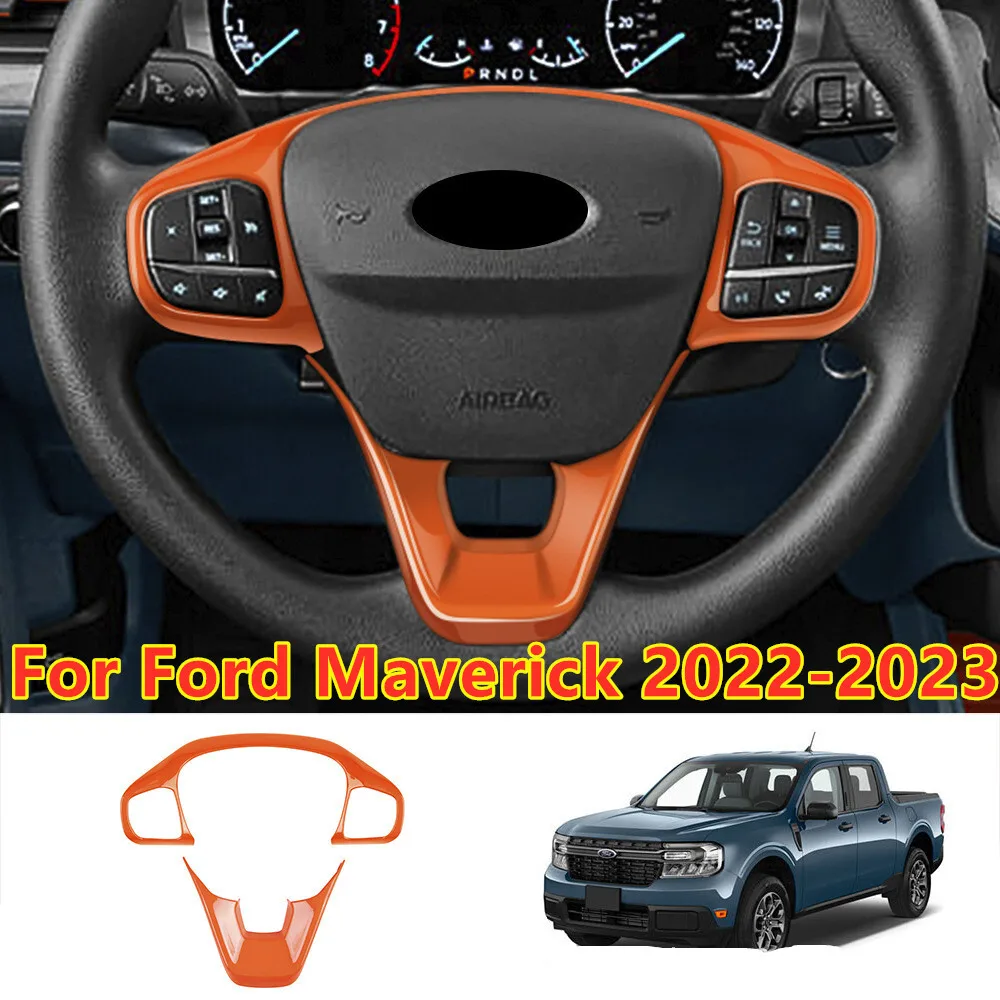 

2Pcs Orange Inner Steering Wheel Frame Cover Trim For Ford Maverick 2022-2023