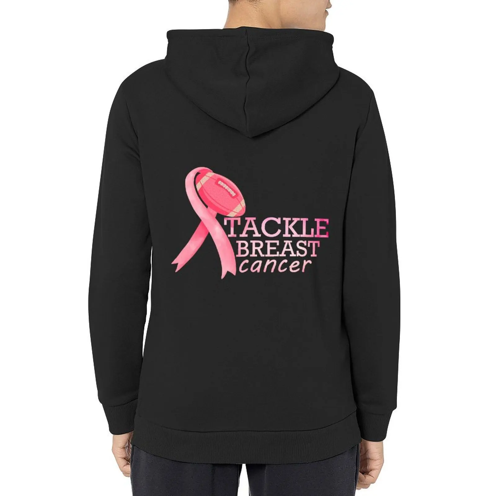 

Tackle Breast Cancer Awareness Pink Ribbon Football Hoodie graphic t shirts men mens clothing men clothes mens hoodies