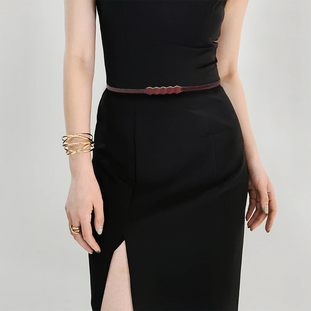 Fashion Belt Waistband Women Luxury Gold color Elastic Decorative Dress Summer Waist Girdle Versatile Belt