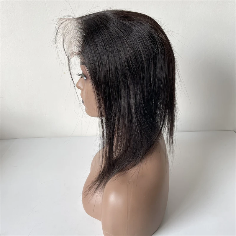 Cabelo humano virgem brasileiro, fechamento suíço do laço de HD, seda reta, laço transparente, pele do derretimento, linha fina pre-arrancada, densidade 130%, 6x6