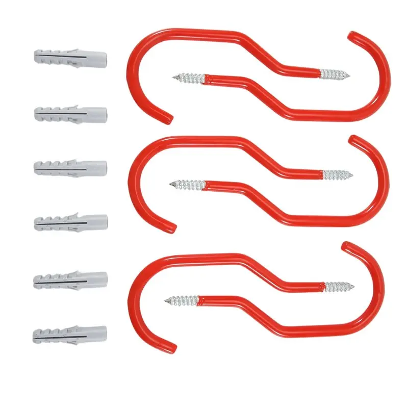 RALCA-Bike Hooks,Heavy Duty Bicycle Storage Hooks Set,Screw-In Utility Storage Hangers Shed Garage Garden Hook Plastic Coated Fo