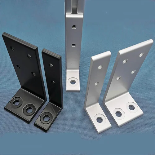 Imagen 2 del producto Conector de pie en forma de L de perfil de aluminio, piezas de soporte de Base de valla de suelo de copa cuadrada, 1 Uds.