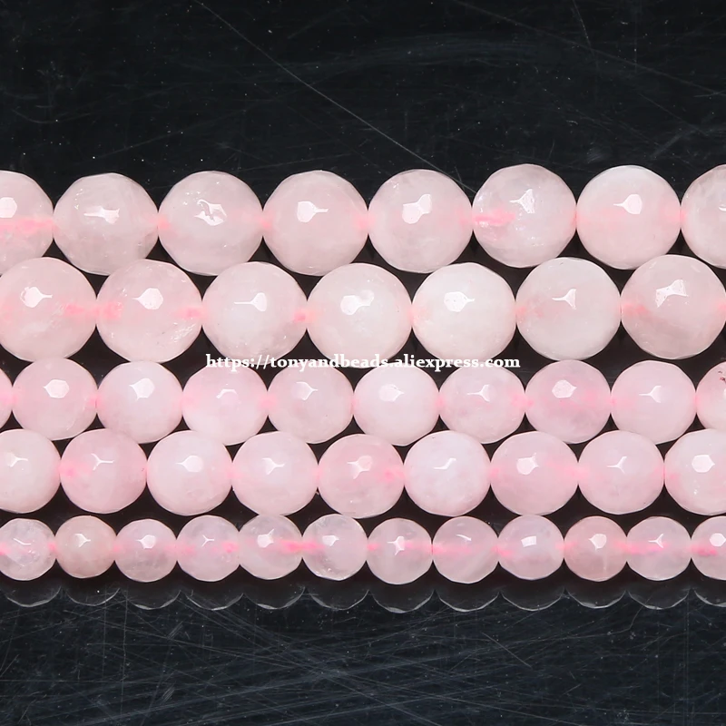 Faceted Rose Pink Quartz Loose Beads Stone 15\