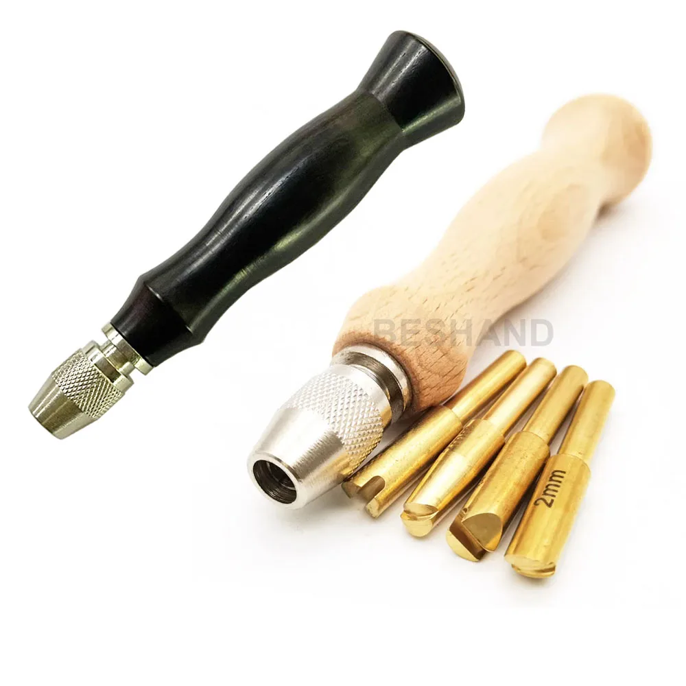 

Leather Craft Edge Tools Creaser Scoring Head Wood handle Brass Tips for Leather Handmade Stitching Groover Decorative line DIY