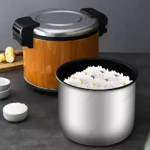Commercial Rice Warmer, 20Qt/19L Stainless Steel Electric Food Warmer with Lid for Canteen Buffet