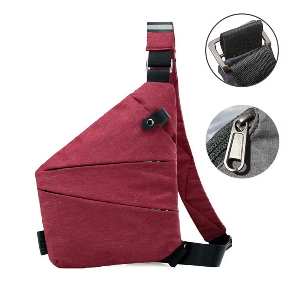 Secure Shoulder Bag Adjustable Strap Men's Shoulder Bag with Hidden Zipper Closure Lightweight Tear-resistant for Anti-theft