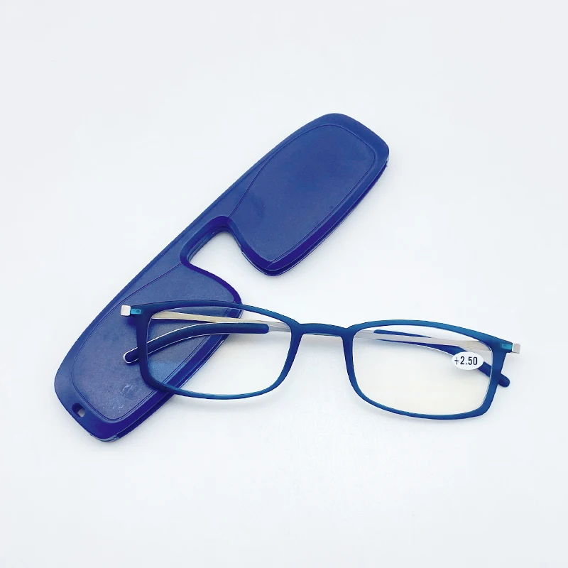 May Flower High Quality Light Anti-Blue Ray Reading Glasses TR90 Thin Portable Presbyopia Spectacles Glasses Men With Case +3.5