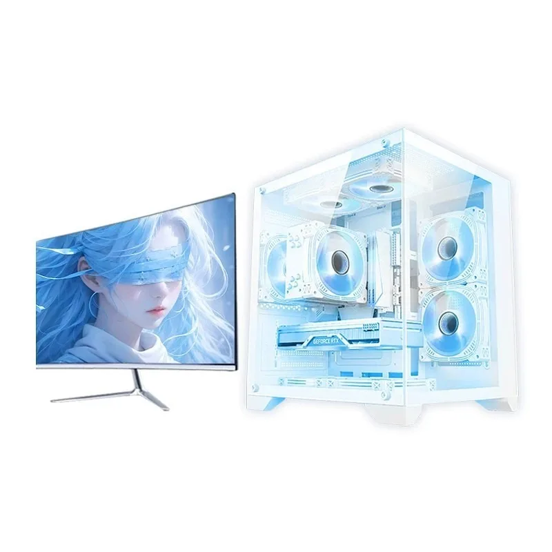 Desktop computer full set of high-end office live game console DIY desktop computer assembly machine LCD
