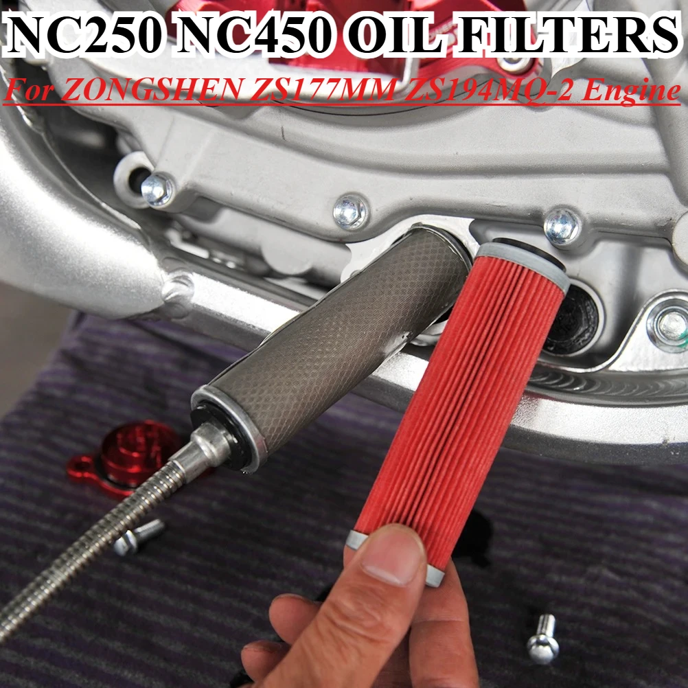 4pcs Motorcycle Oil Filter Engine Set Fine Crude Oil Filters Paper Filter For ZONGSHEN NC250 ZS177MM NC450 ZS194MQ-2 KAYO K6 BSE
