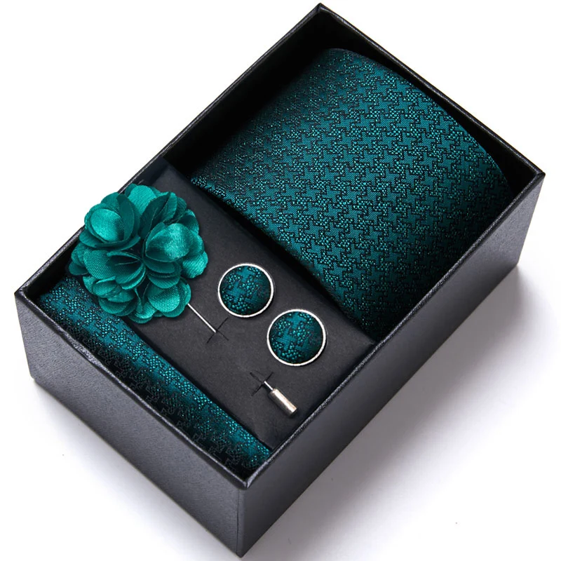 8cm Business Black Solid Paisley Men\'s Tie Neck Stripe Ties for Men Formal Luxury Wedding Neckties Gravatas In Gift Box