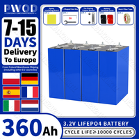 3.2V PWOD Lifepo4 Battery 360AH Grade A DIY 12V 24V 48V Lithium iron phosphate Cell For Camping EV RV Golf Cart EU Stock