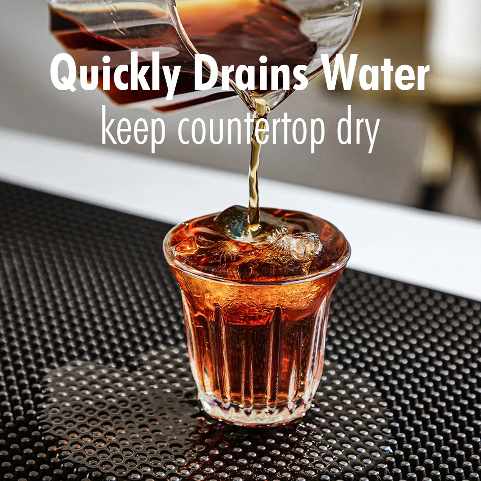 Bar Mat Rubber Anti-slip PVC Coffee Bar Mats Cup Mat Waterproof Heat Resistant Durable Drain Mat for Home Bar Cafe