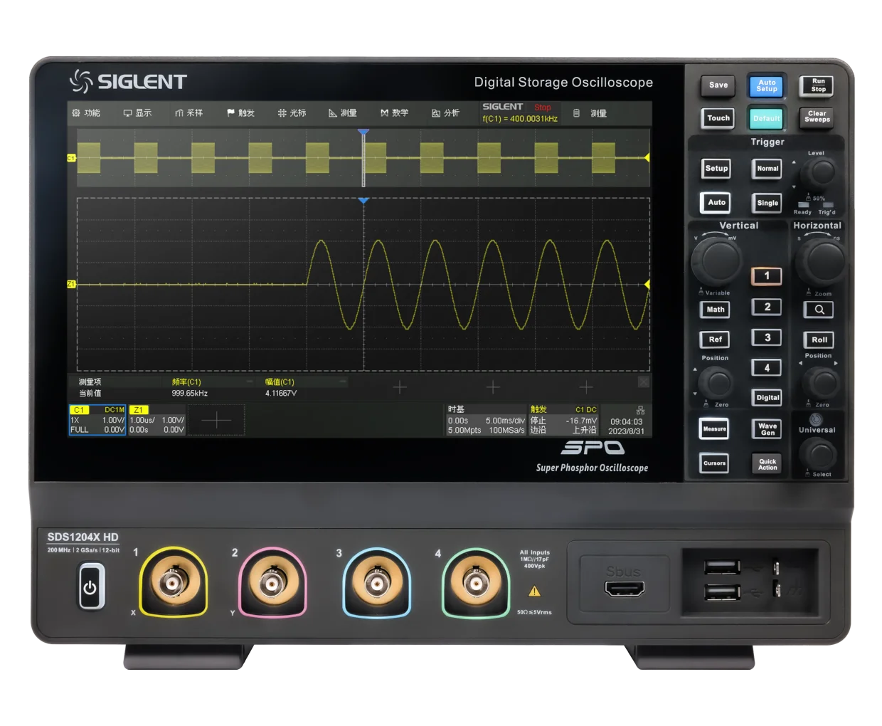

Siglent SDS1202X HD Digital Storage Oscilloscope 200 MHz 2 Channels 12-bit Resolution 2GSa/s Sample Rate 1-Year Warranty