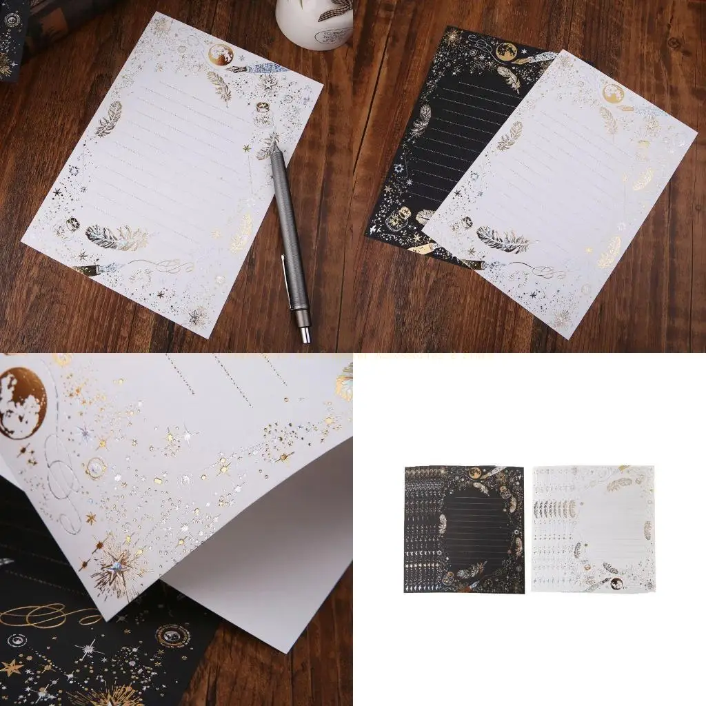 

8 Sheets High-end Vintage Bronzing Blessing Letter Paper Pad Writing Off