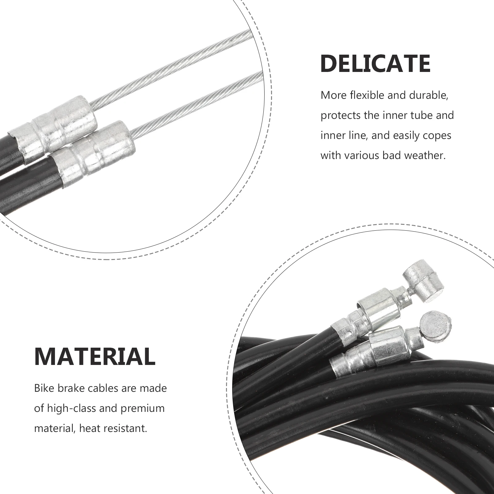 

1 Set Universal Bike Brake Cable Kit Durable Weather Resistant For Mountain Road Foldable Bikes Front Back Brakes Replacement