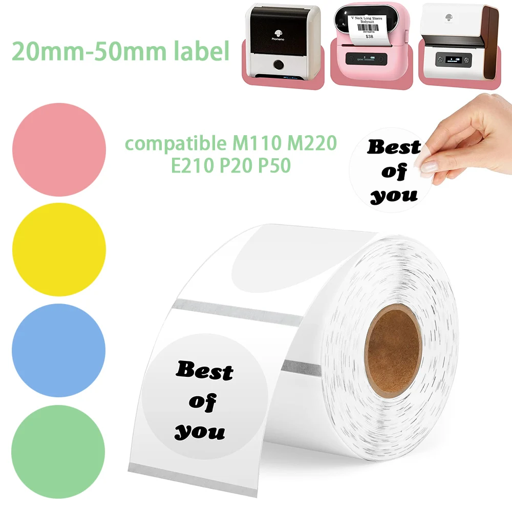 40-50mm Thermal Label Printer Sticker Self-Adhesive Thermal Paper Compatible Phomemo M110 M220 M200 E210 P50 DETONG P1 WP9520