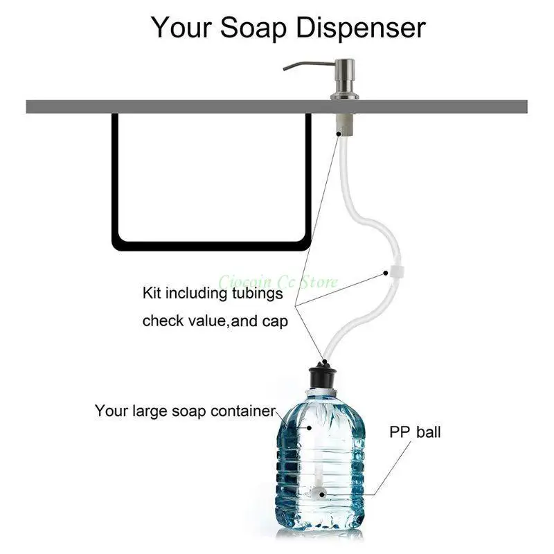 

X90F Countertop Built in Soap Dispenser Dish Soap Dispenser for Kitchen Sink Removable Dishwashing Liquid Press for Head