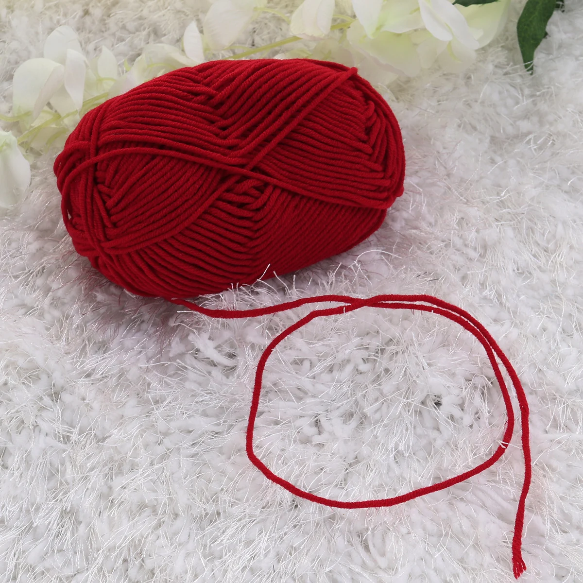 

Milk Cotton Yarn 50g Chunky Warm Knitting Crochet Accessories for Sweaters Hats Scarves DIY Rust Red Care Cashmere