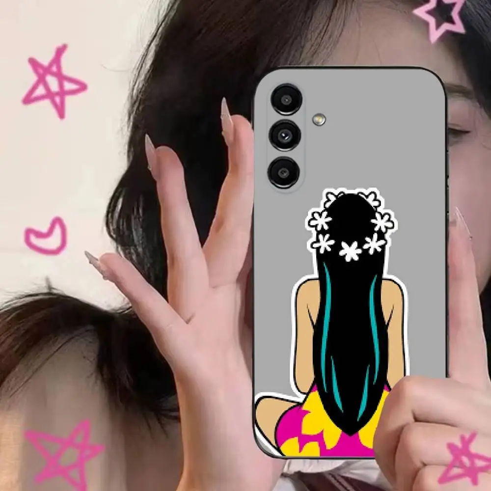 حافظة هاتف H-Hinano Tahiti Girl Beach لهاتف سامسونج S24,S21,S22,S23,S30,Ultra,S20,Plus,Fe,Lite,Note,10,9,5G غطاء ناعم أسود