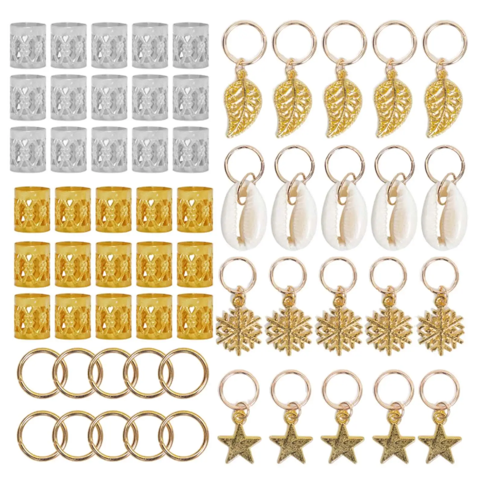 80 قطعة من خرز تجديل الشعر مجوهرات الشعر المعدنية لضفائر النساء #3